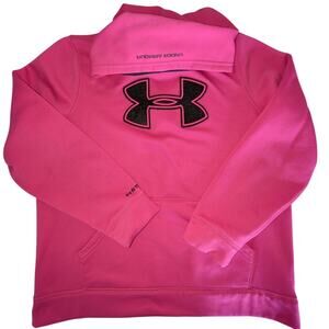 Under Armour Youth Sz YXL Storm Long Sleeve Patch Logo Hot Pink Pullover Hoodie